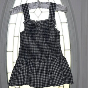 Smocked Plaid Girls Babydoll Tank Top Size Child 2XL(6/7)